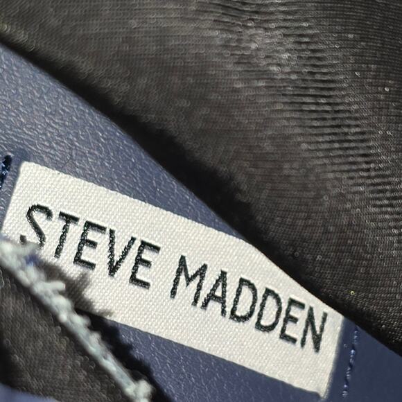 Steve Madden Edit Blue Velvet Ankle Boots Booties Women's Size 8M Block Heel New - Picture 8 of 10